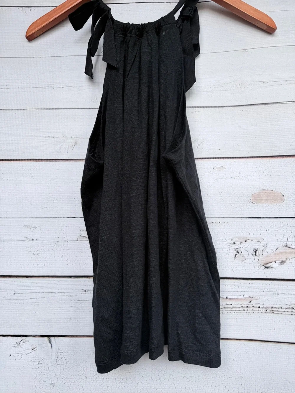 J.Crew NWT Black Bow-Tie Linen Halter Tank Top - Size X-Small